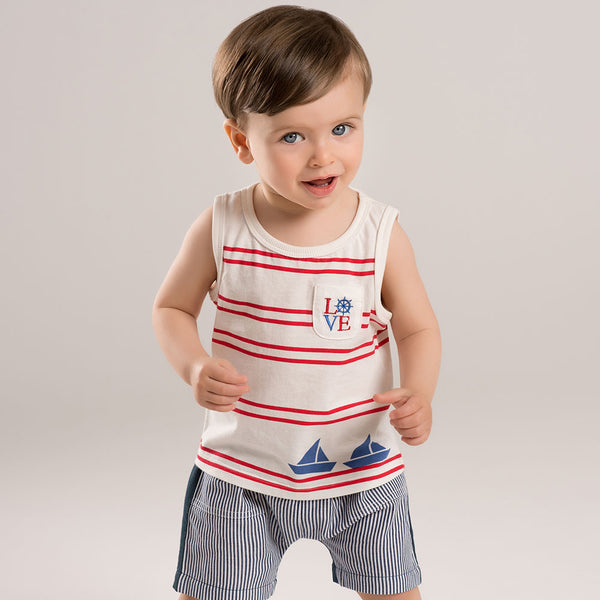 RED NAVY TOP
