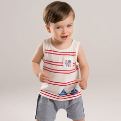 RED NAVY TOP